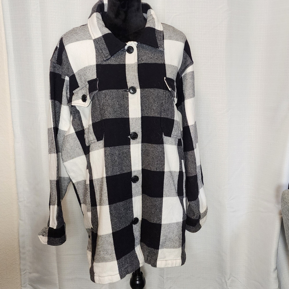 NWT Lucky Brand Buffalo Plaid Shacket XL